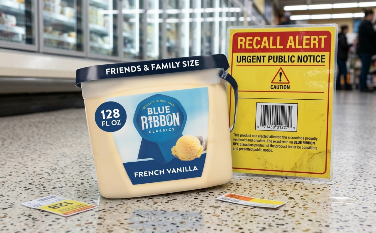 Blue Ribbon Classics French Vanilla Ice Cream (1-Gallon Plastic Pail) recall