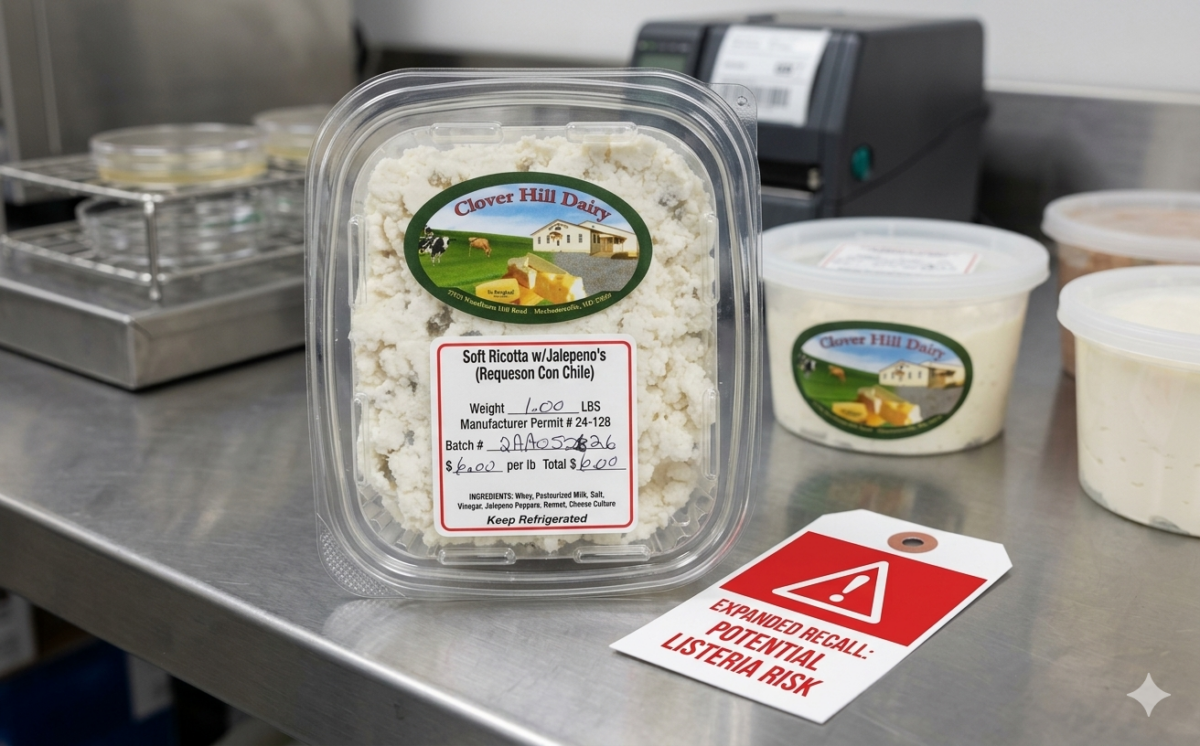 All Clover Hill Dairy Brand Cheese (Various Hard and Soft Cheese Varieties) recall
