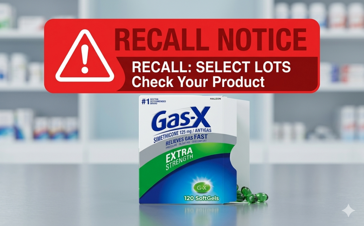 Gas-X Extra Strength Softgels 125mg, 120 ct. and 72 ct. recall