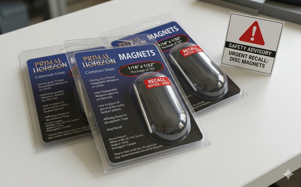 MiniWarGaming and Primal Horizon Disc Magnets recall