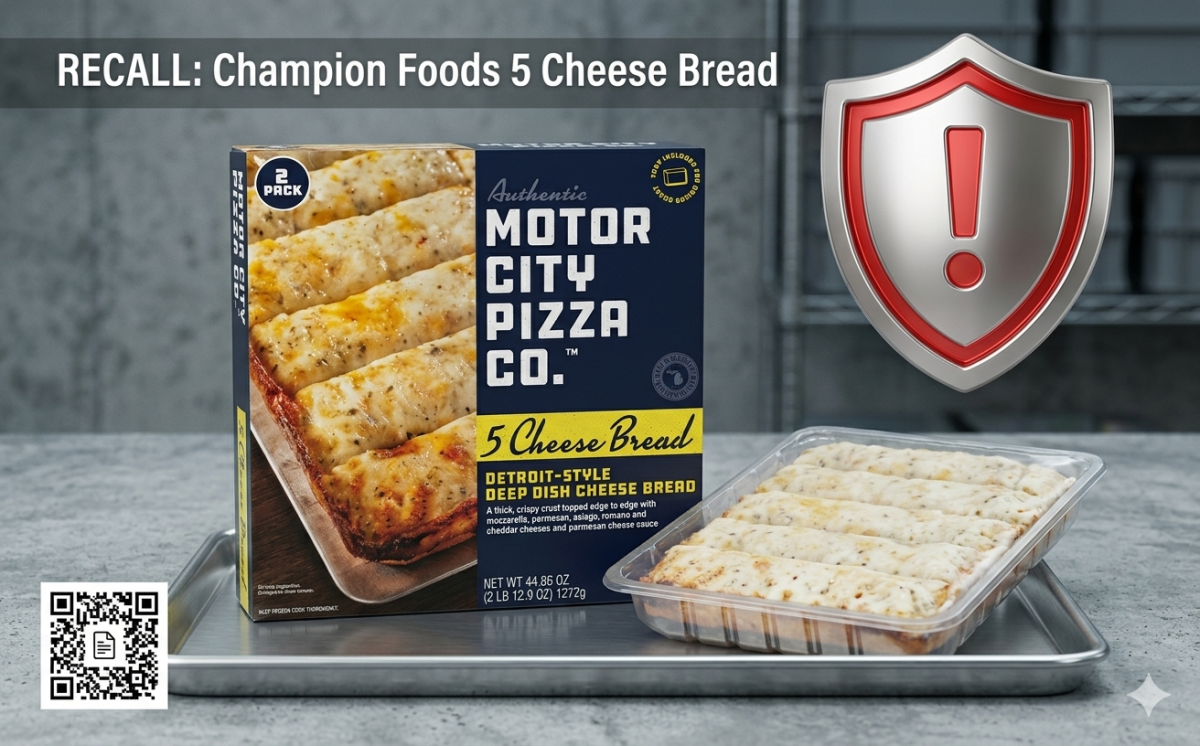 Motor City Pizza Co. 5 Cheese Bread Single and 2 Packs recall