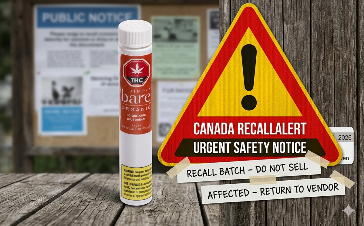 Simply Bare Organics BC Organic Blue Dream Pre-Rolls recall