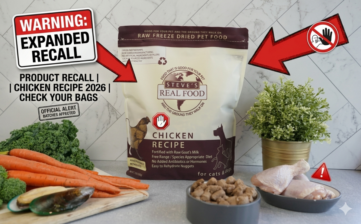 Steve's Real Food Chicken Recipe Freeze Dried recall