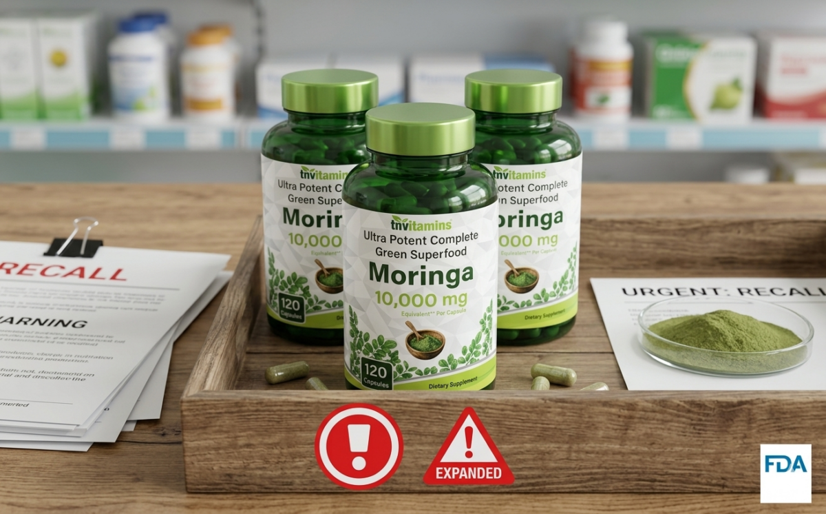 TNVitamins Ultra Potent Complete Green Superfood Moringa Capsules and Doctor's Pride Complete Green Superfood Ultra Potent Moringa Capsules recall