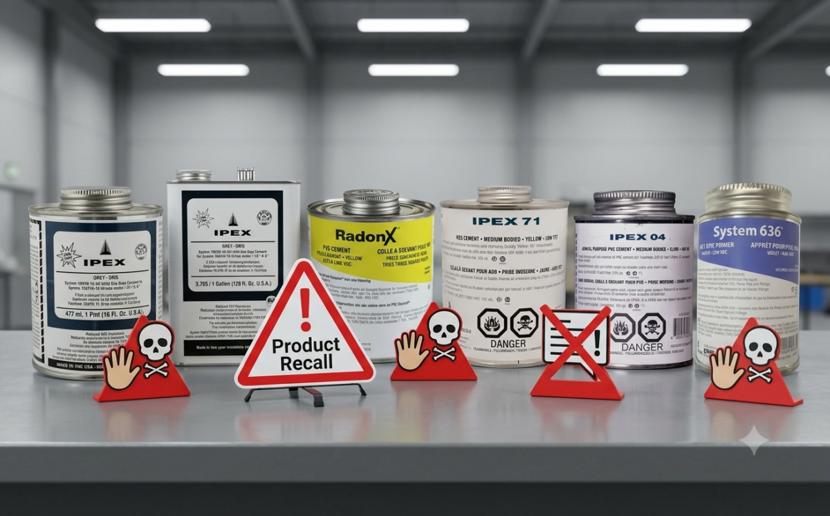 IPEX cement and primer products recall