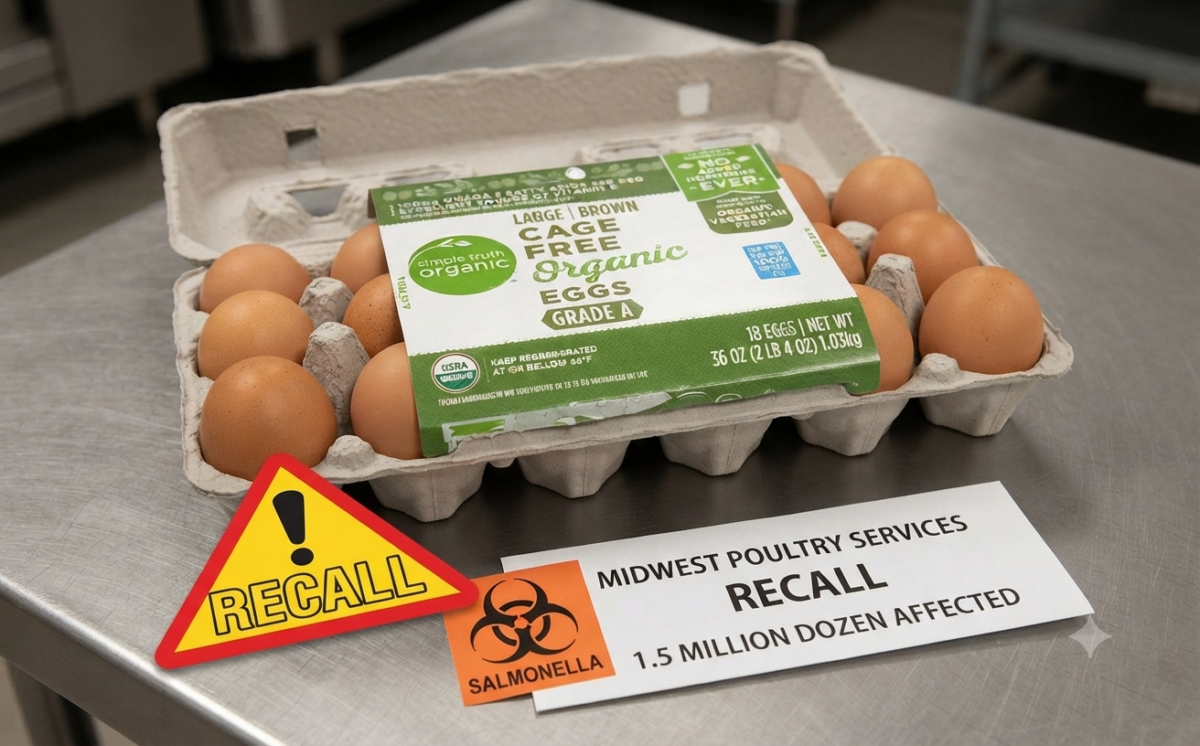 White shell eggs and brown cage free shell eggs recall