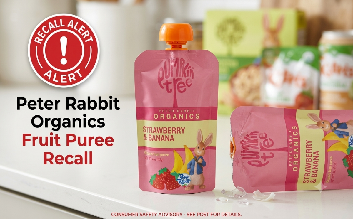 Banana & Strawberry Fruit Puree Pouches, 4 oz. (113 g) recall