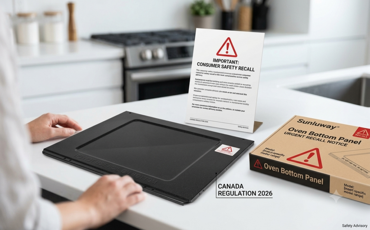 Sunluway Oven Bottom Panel Replacement recall