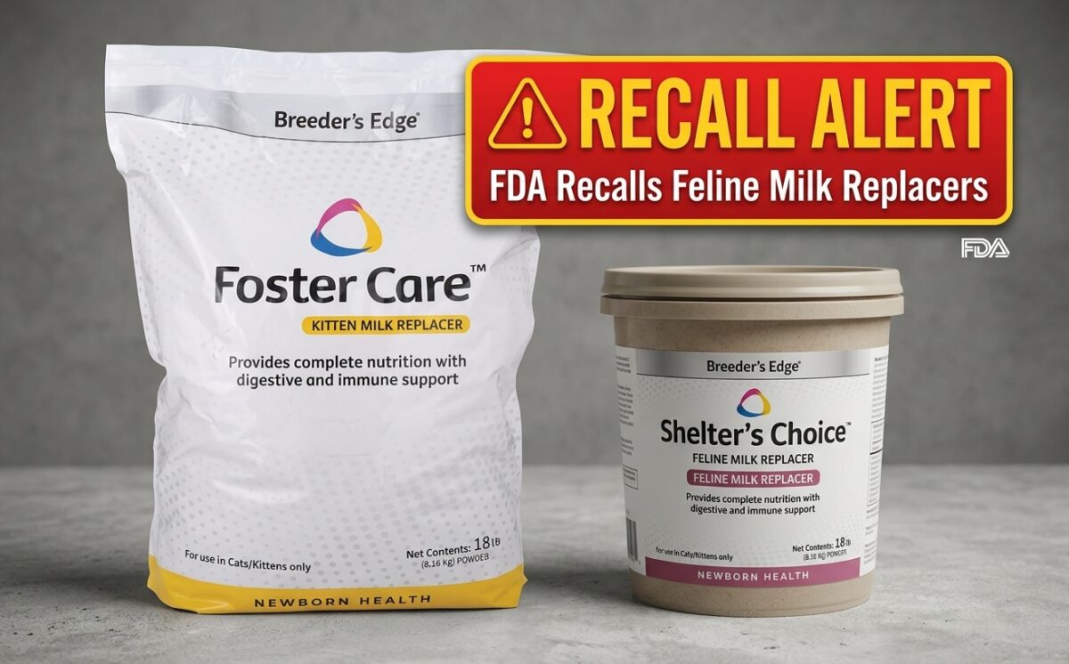 Feline Milk Replacers (Shelter's Choice and Breeder's Edge Foster Care) recall