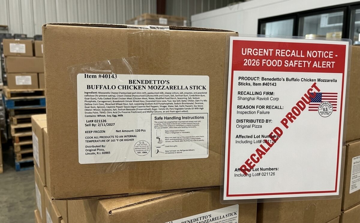 Frozen Not Ready-To-Eat Buffalo Chicken Products (Buffalo Chicken Rangoon and Benedetto's Buffalo Chicken Mozzarella Stick) recall