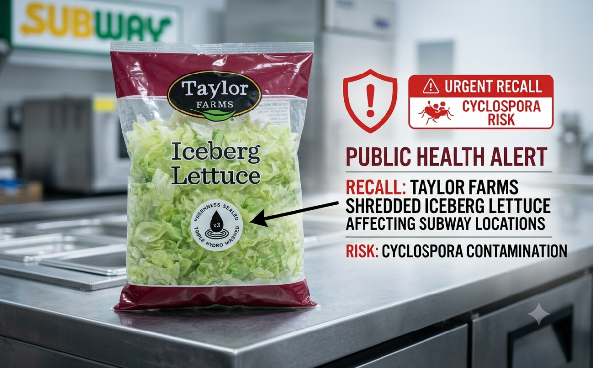 SUBWAY SHRED LETTUCE 1/4 inch 4/5# (Iceberg only) recall