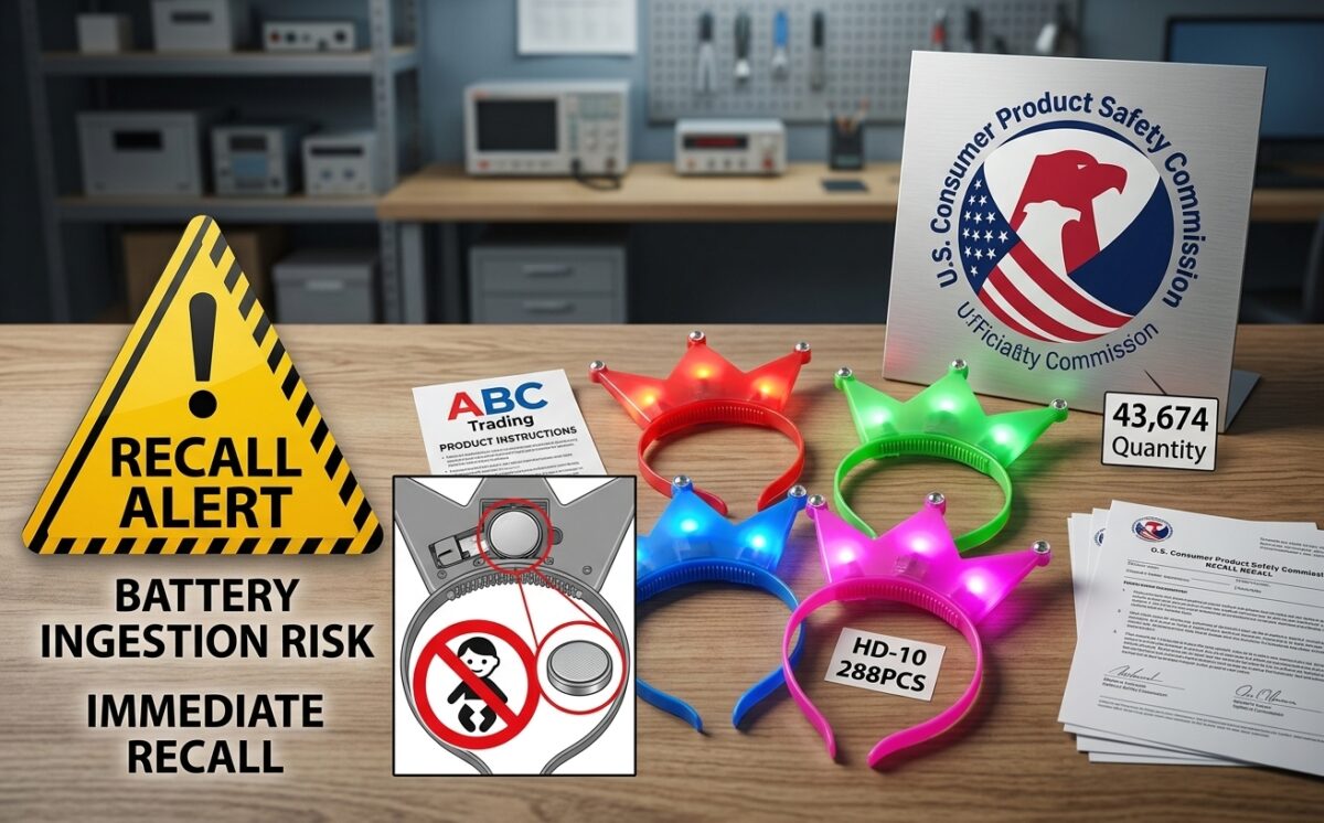 Light-Up Glasses, Crown Headbands, Sparkle Headbands and Ties recall