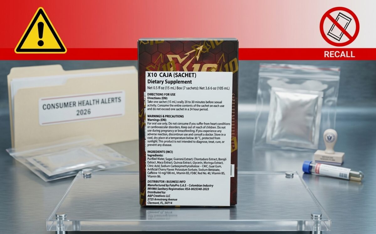 X10 Natural Enhancement Supplement recall