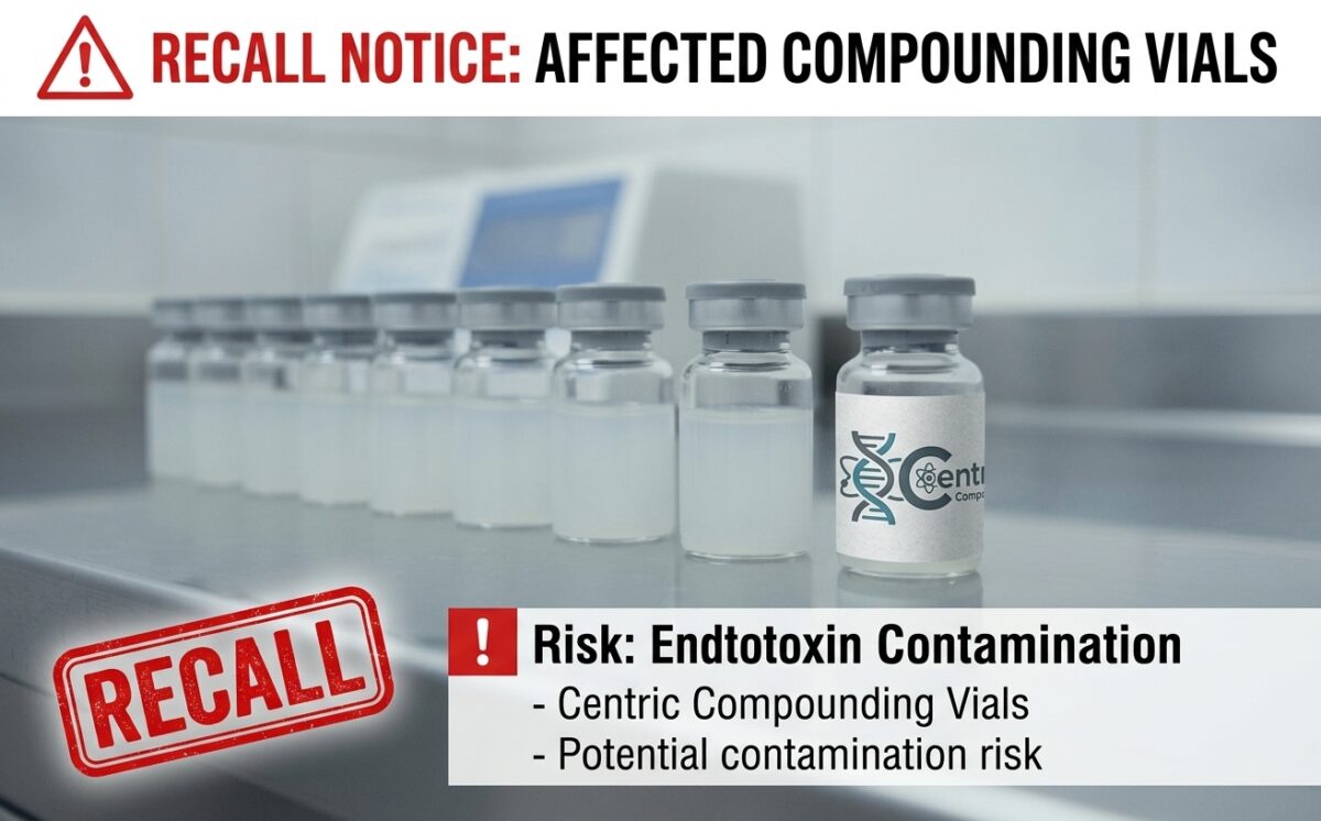 Glutathione 200mg/mL, Myer's Cocktail, and Tri-Immune Boost injectable vials recall