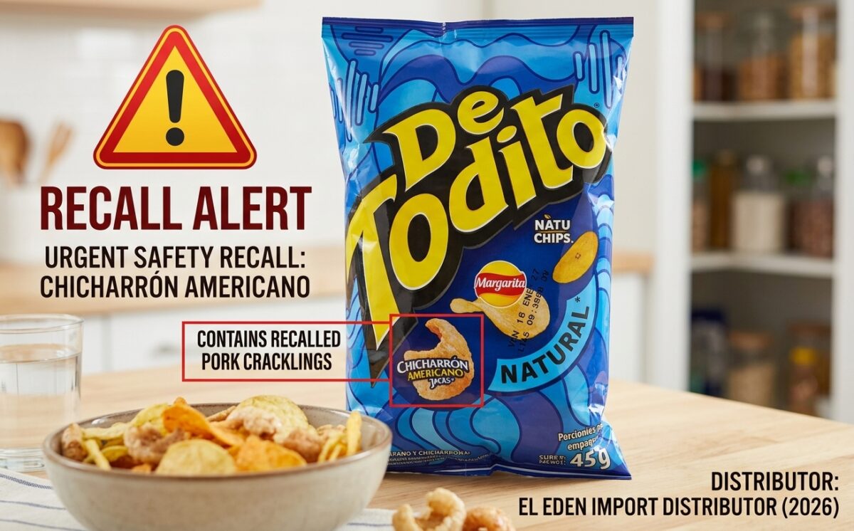 De Todito NATURAL and De Todito BBQ mixed chips with chicharron (pork cracklings) recall