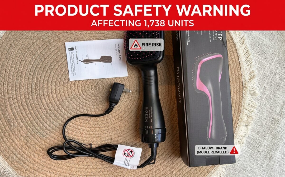 DHASUWT Hair Dryer and Blow Dryer Brush in 1, model XR-8801 recall