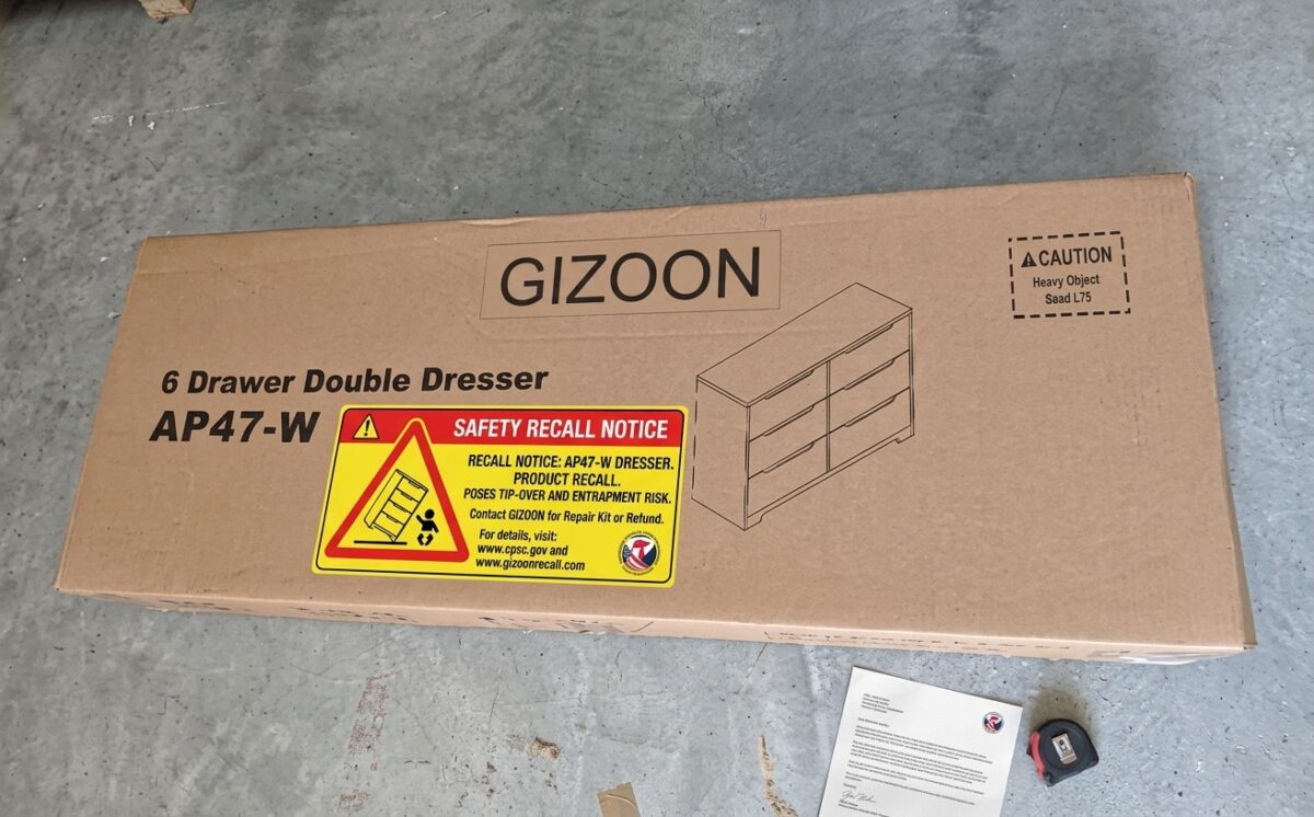 Gizoon Six-Drawer Double Dressers recall