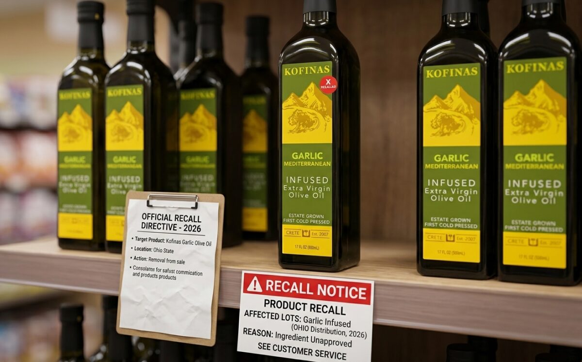 Garlic Mediterranean Infused Extra Virgin Olive Oil recall