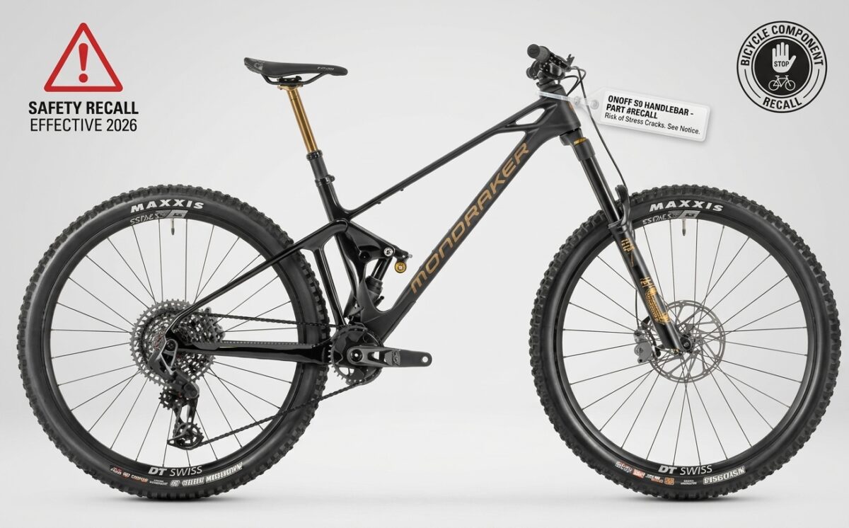 Mondraker mountain bicycles equipped with ONOFF S9 Carbon MTB handlebars recall