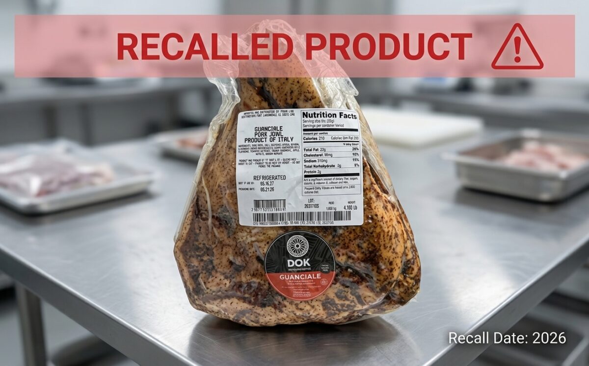 Ready-To-Eat Pork Guanciale (Dry-Cured Pork Jowl) recall