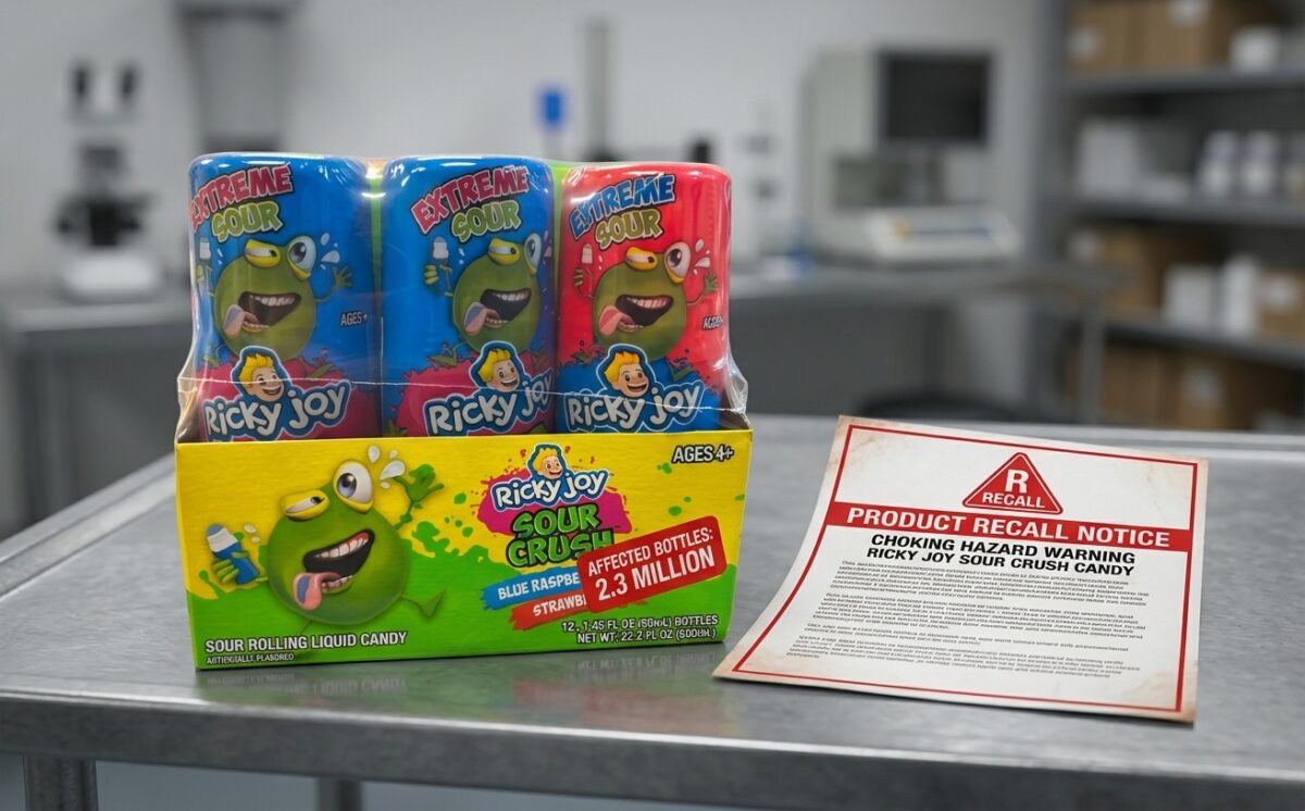 Ricky Joy Sour Crush Rolling Liquid Candy Bottles recall