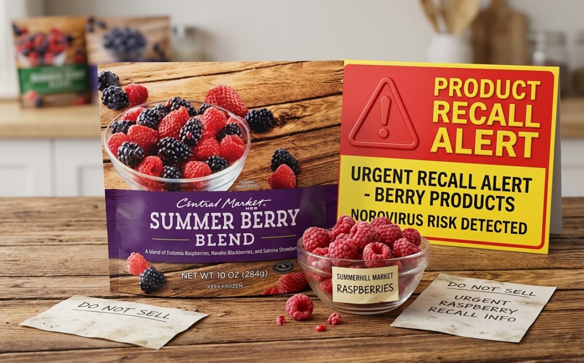 Frozen Raspberries (800 g), Frozen Berry Mix (900 g), Frozen Smoothie Mix (900 g), Protein Power Pod Raspberry (135 g) recall