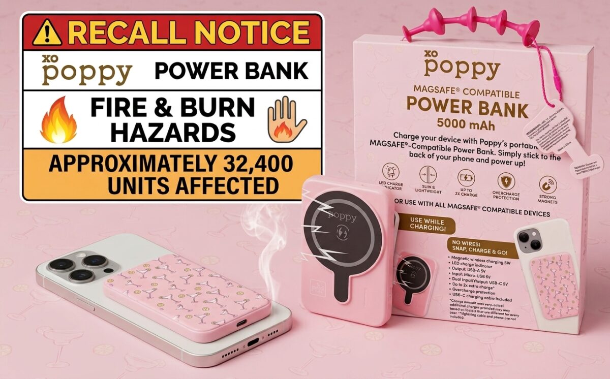 XO Poppy Power Trip Magnetic Wireless Power Banks recall