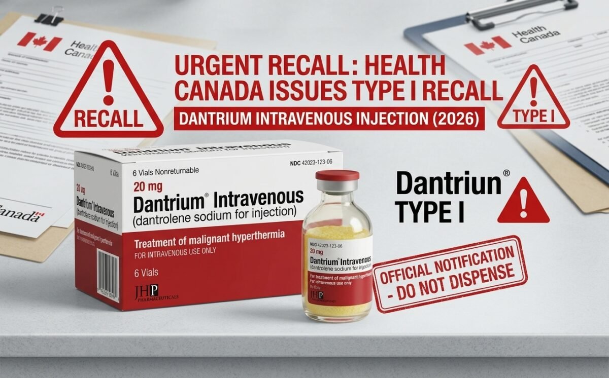 Dantrium Intravenous (Dantrolene sodium for injection) recall