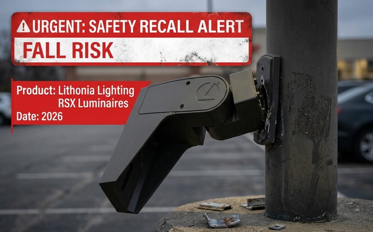Lithonia Lighting RSX Luminaires with AASP, AARP, AAWB, and AAWSC Adjustable Tilt Arm Mountings recall