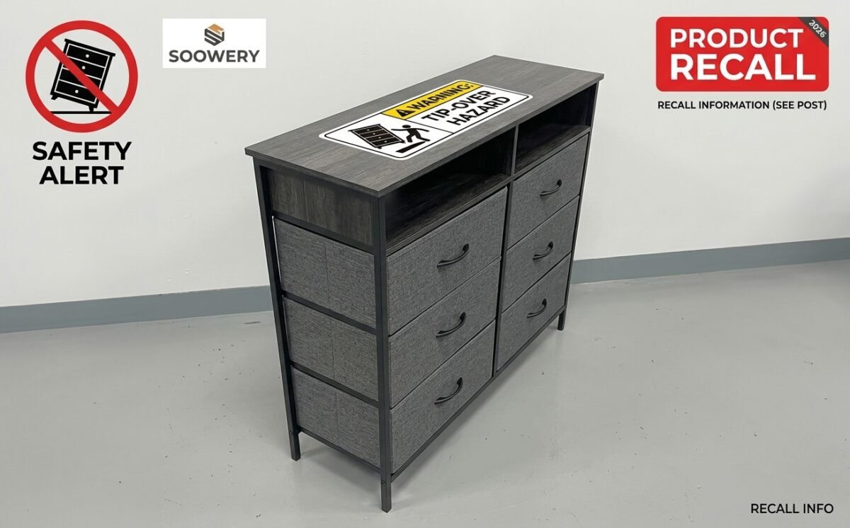 SOOWERY 8-Drawer Fabric Dresser recall