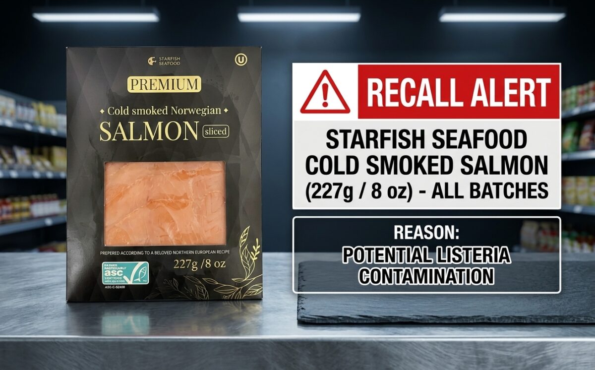 STARFISH SEAFOOD PREMIUM COLD SMOKED NORWEGIAN SALMON SLICED (227g/8oz) recall